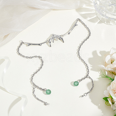 1Pc Alloy Tassel Face Chains with Glass Beads NJEW-GA0001-12-1