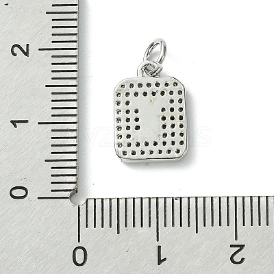 Rack Plating Brass Micro Pave Clear Cubic Zirconia Charms KK-G501-01T-P-1