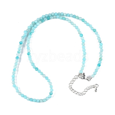 Natural Amazonite Beaded Necklaces NJEW-K114-B-A07-1
