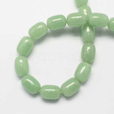 Barrel Shaped Gemstone Natural Green Aventurine Stone Beads Strands G-S114-23-1
