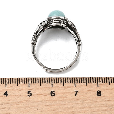 Natural Amazonite Finger Rings RJEW-A084-05AS-08-1