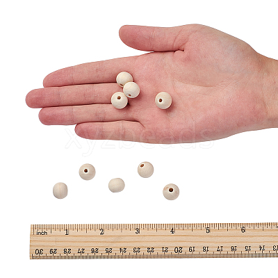 Natural Unfinished Wood Beads LS-WOOD-S651-12mm-LF-1
