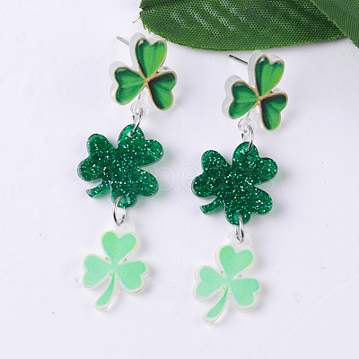 Creative Saint Patrick Style Acrylic Stud Earrings FS-WGAE93E-09-1