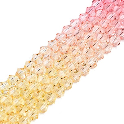 Gradient Color Baking Paint Glass Bead Strands DGLA-A039-T4mm-A02-1