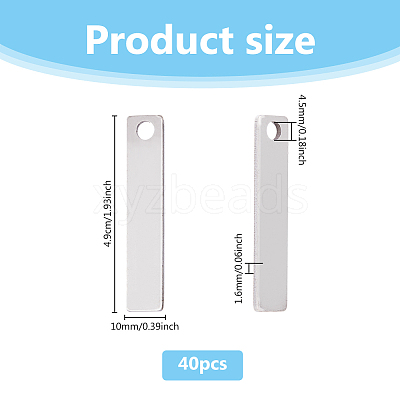 40Pcs 201 Stainless Steel Pendants STAS-DC0016-30B-1