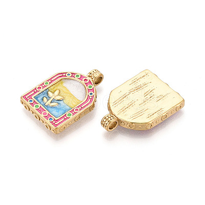 304 Stainless Steel Enamel Pendants STAS-T068-18B-1