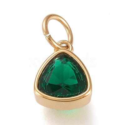 PVD Vacuum Plating 304 Stainless Steel Cubic Zirconia Pendant ZIRC-P080-A12-1
