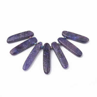 Natural Lepidolite/Purple Mica Stone Beads Strands X-G-N215-007-1