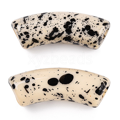 Opaque Spray Painted Acrylic Beads X-MACR-S372-001F-B08-1