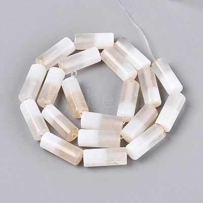 Natural White Agate Beads Strands G-T144-31-1