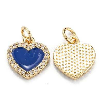 Brass Micro Pave Clear Cubic Zirconia Pendants ZIRC-M115-43G-C-1