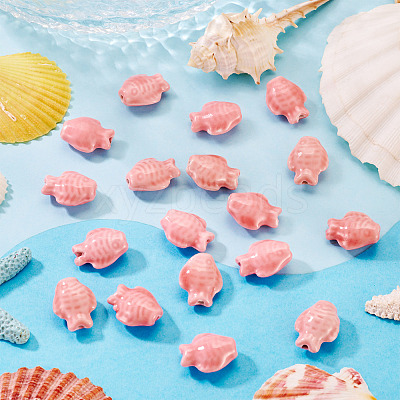 18Pcs Handmade Porcelain Beads Strands PORC-TADJ0001-04A-1