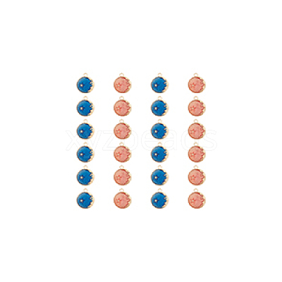 60Pcs 2 Colors Alloy Enamel Pendants FIND-DC0002-84-1