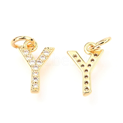 Brass Micro Pave Cubic Zirconia Charms ZIRC-O037-09G-1