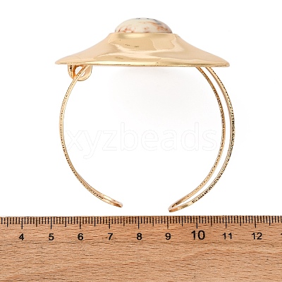 Alloy & Iron Cuff Bangles for Women BJEW-F501-02KCG-1