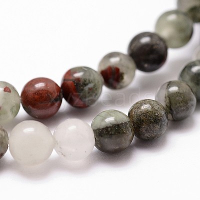 Natural African Bloodstone Beads Strands G-G735-32-6mm-1
