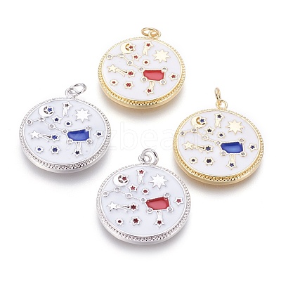 Brass Cubic Zirconia Pendants KK-O113-06C-1