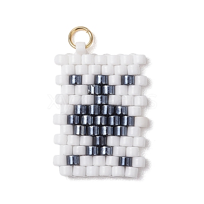 Cylinder Seed Flat Round Pendants PALLOY-MZ00594-03-1