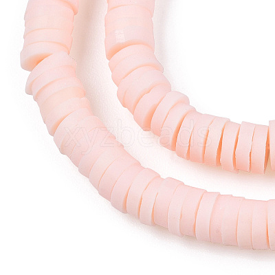 Flat Round Handmade Polymer Clay Bead Spacers CLAY-R067-4.0mm-27-1
