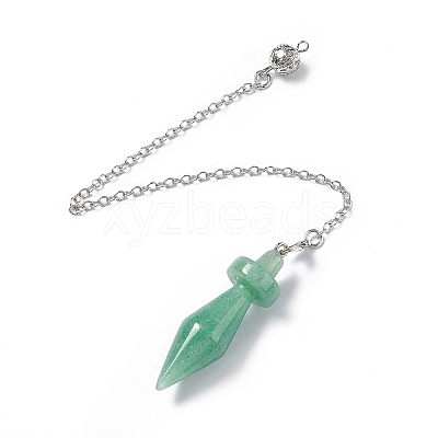 Mixed Natural & Synthetic Gemstone Pointed Dowsing Pendulums AJEW-B020-05P-1