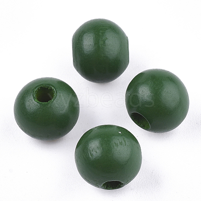 Painted Natural Wood Beads WOOD-S049-05D-1