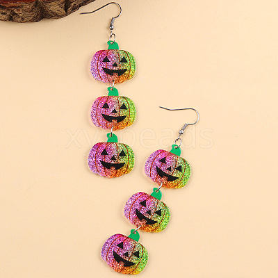 Halloween Acrylic Pumpkin Dangle Earrings FS-WG9C4B4-04-1