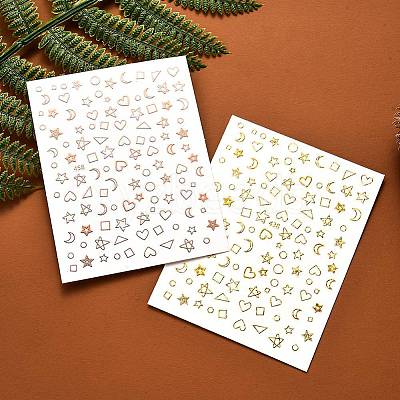 3D Metallic Star Moon Heart Nail Decals Stickers MRMJ-R088-28-M-1