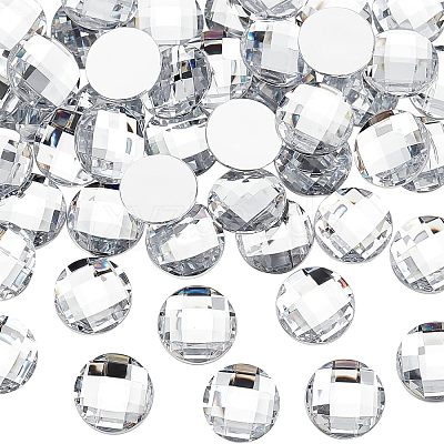 80Pcs Imitation Taiwan Acrylic Rhinestone Flat Back Cabochons GACR-FG0001-09-1