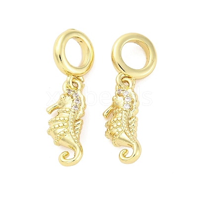 Brass Micro Pave Cubic Zirconia European Dangle Charms KK-D325-20G-01-1