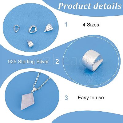 925 Sterling Silver Snap on Bails FIND-PH0021-79B-1