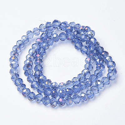 Electroplate Transparent Glass Beads Strands EGLA-A034-T3mm-F19-1