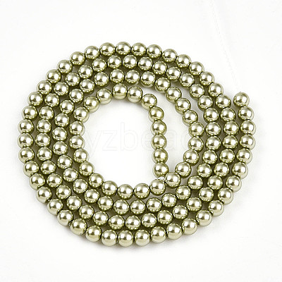 Baking Paint Pearlized Glass Pearl Bead Strands HY-N002-3mm-A07-1