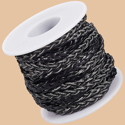10M Flat Braided Imitation Leather Cords LC-CL0001-04A-1