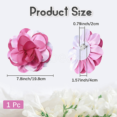 Multi Petal Flower Cloth Brooches JEWB-CN0001-14B-1