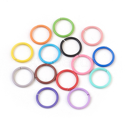 Spray Painted Iron Open Jump Rings X-IFIN-F149-B-1