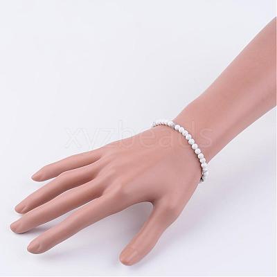 Natural Howlite Beaded Stretch Bracelets BJEW-JB02459-06-1