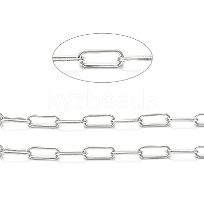 Tarnish Resistant 304 Stainless Steel Paperclip Chains CHS-L022-03P-A-1