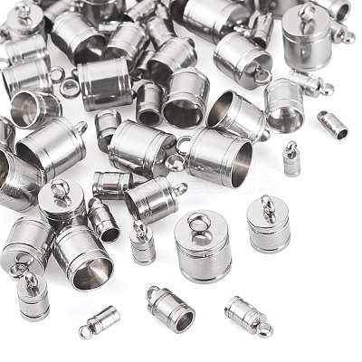 60Pc 6 Styles 201 Stainless Steel Cord Ends STAS-TA0002-98-1