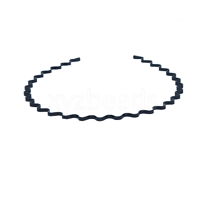 Hair Accessories Stainless Steel Wire Wavy Hair Band Findings OHAR-PW0001-151B-1