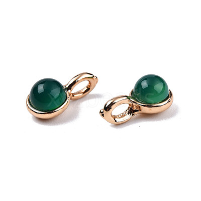 Natural Dyed & Heated Green Onyx Agate Charms G-N326-141B-1