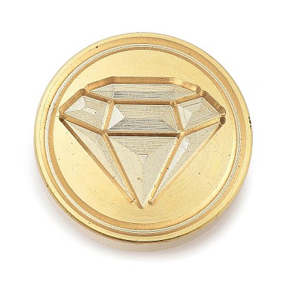 Golden Tone Wax Seal Brass Stamp Heads STAM-P002-01G-06-1