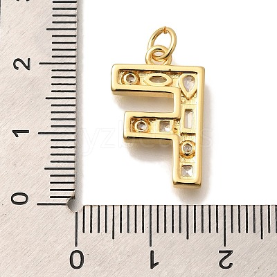 Brass Micro Pave Clear Cubic Zirconia Pendants KK-G521-01G-F-1