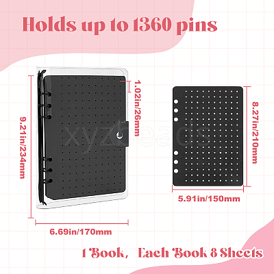 Felt Cloth Brooch Storage Loose-leaf Binder Notebook Albums with PVC Plastic Cover AJEW-WH20011-05B-1