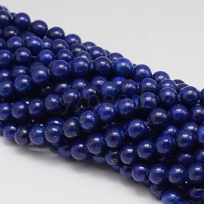 Dyed Round Natural Lapis Lazuli Beads Strands X-G-K081-8mm-1