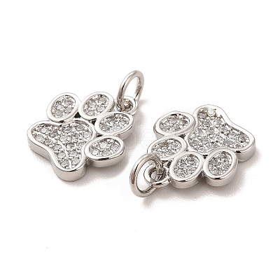 Rack Plating Brass Micro Pave Cubic Zirconia Charms KK-F851-07P-1