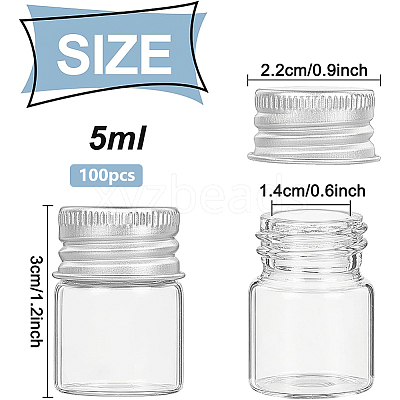 100Pcs Empty Glass Bead Storage Tubes AJEW-BC0009-83A-1