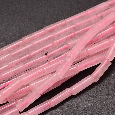 Natural Rose Quartz Column Beads Strands G-F247-08-1