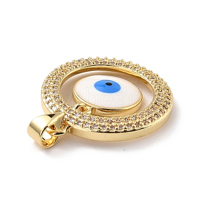 Eco-friendly Brass Micro Pave Cubic Zirconia Pendants KK-D066-21G-RS-1