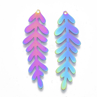Ion Plating(IP) 201 Stainless Steel Filigree Big Pendants STAS-R102-24-1