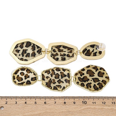 Alloy acrylic Dangle Stud Earrings LS-EJEW-M075-01G-03-1
